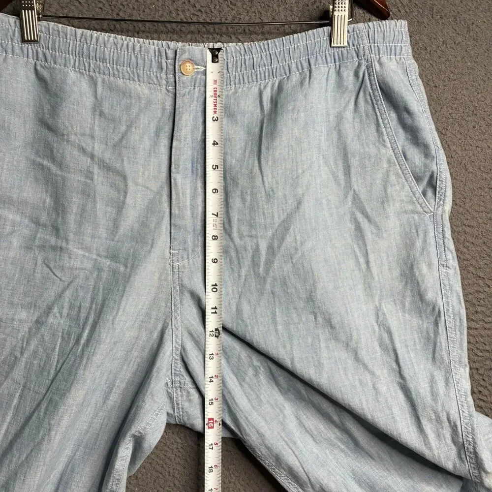 Polo Ralph Lauren Classic Fit Pant Men 2XL Blue Elastic Waist Drawstring Pony